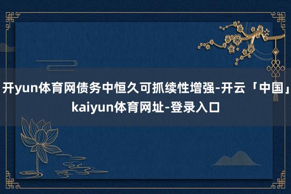 开yun体育网债务中恒久可抓续性增强-开云「中国」kaiyun体育网址-登录入口