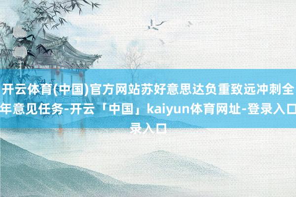 开云体育(中国)官方网站苏好意思达负重致远冲刺全年意见任务-开云「中国」kaiyun体育网址-登录入口