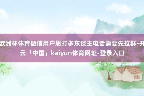 欧洲杯体育微信用户思打多东谈主电话需要先拉群-开云「中国」kaiyun体育网址-登录入口