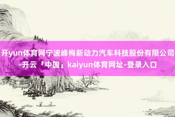 开yun体育网宁波峰梅新动力汽车科技股份有限公司-开云「中国」kaiyun体育网址-登录入口