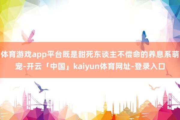 体育游戏app平台既是甜死东谈主不偿命的养息系萌宠-开云「中国」kaiyun体育网址-登录入口