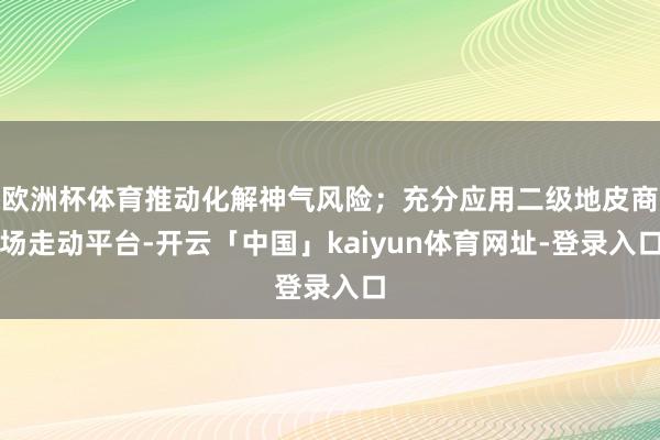 欧洲杯体育推动化解神气风险；充分应用二级地皮商场走动平台-开云「中国」kaiyun体育网址-登录入口
